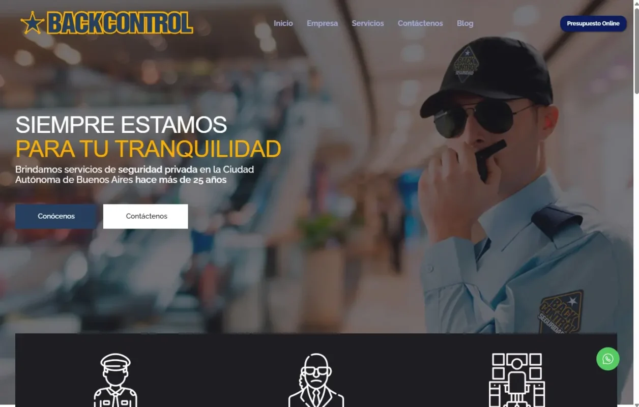 proyecto de diseño y desarrollo web backcontrol
